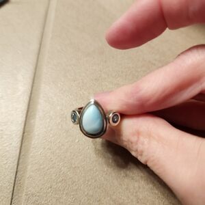 larimar ring and blue topaz